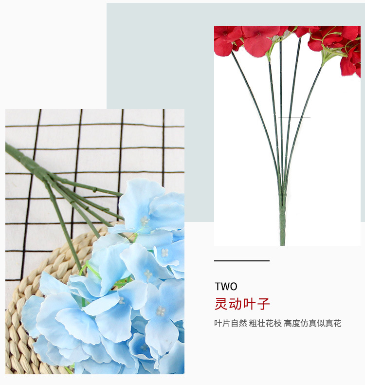 仿真花5头马洛卡绣球