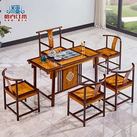 红木小户型茶台阳台茶桌檀香木茶桌椅组合实木中式家用功夫喝茶台