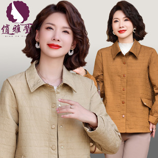 Middle-aged mother spring and autumn coat foreign style plus size 2025 new 40-year-old 50 middle-aged women spring jacket top