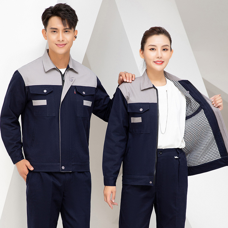 メーカー秋冬長袖二重厚労働保険作業服セット工場工場服自動車修理作業服現物|undefined