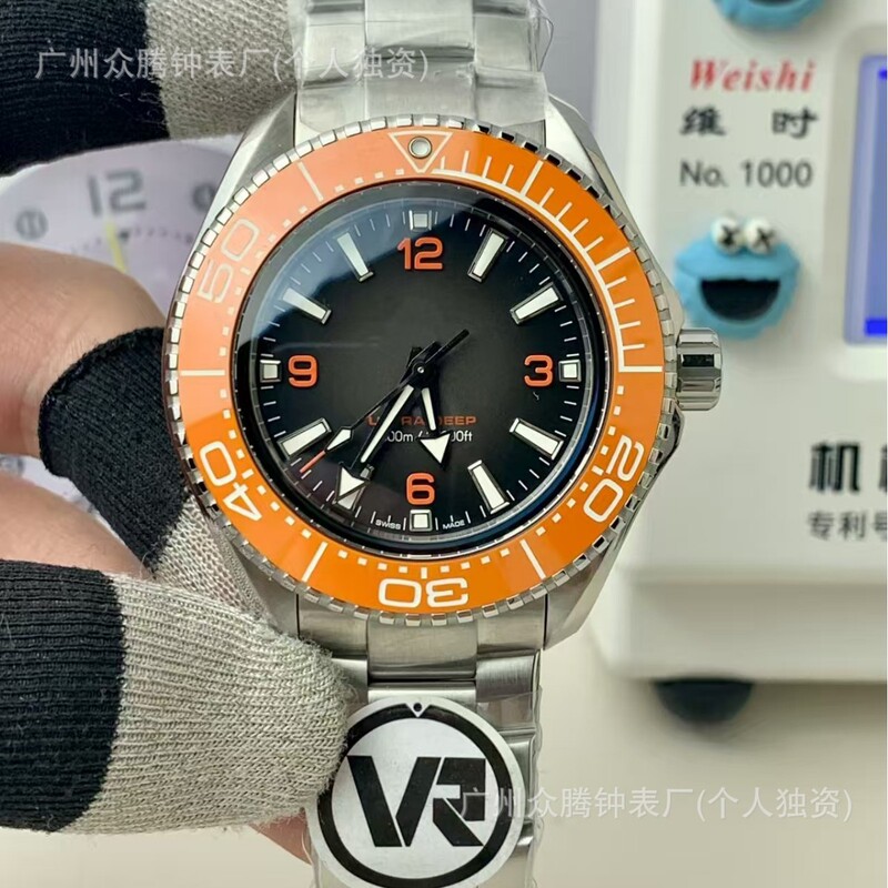 Vr Factory Seamaster 600 Series Quarter Orange Mechanical Diving Waterproof Super Luminous Vs Seamaster 300 Factory Direct Sale