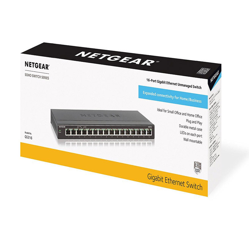 Netgear Gs324 24-Port Gigabit Ethernet Switch Network Monitoring Splitter