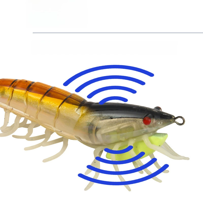 Новая деревянная shrimp ночник кальмар приманка 11.5 см 24 грамма симуляции креветки медленно тонет морская рыбалка крючок