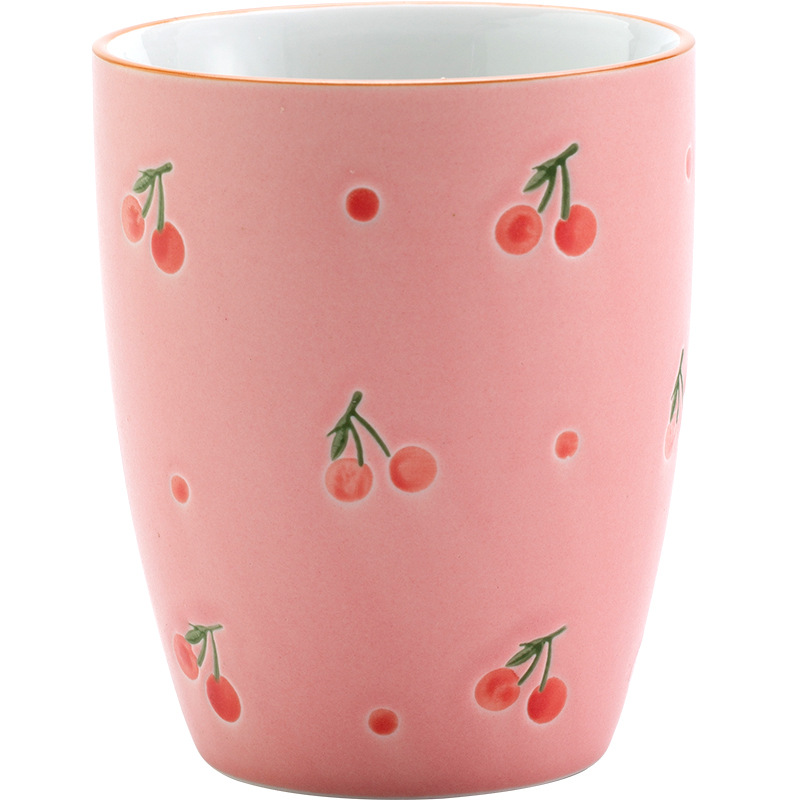 Taza de café casual rosa bonita Taza de bebida de diseño de nicho nórdico Taza de té de alta calidad Cerámica
