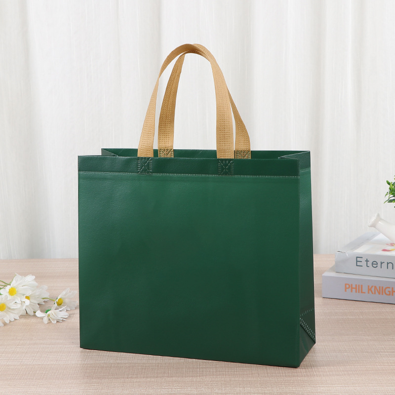 Bolsa de mano no tejida de color spot bolsas de compras de mano en blanco engrosadas logotipo publicitario impresas bolsas no tejidas image 7