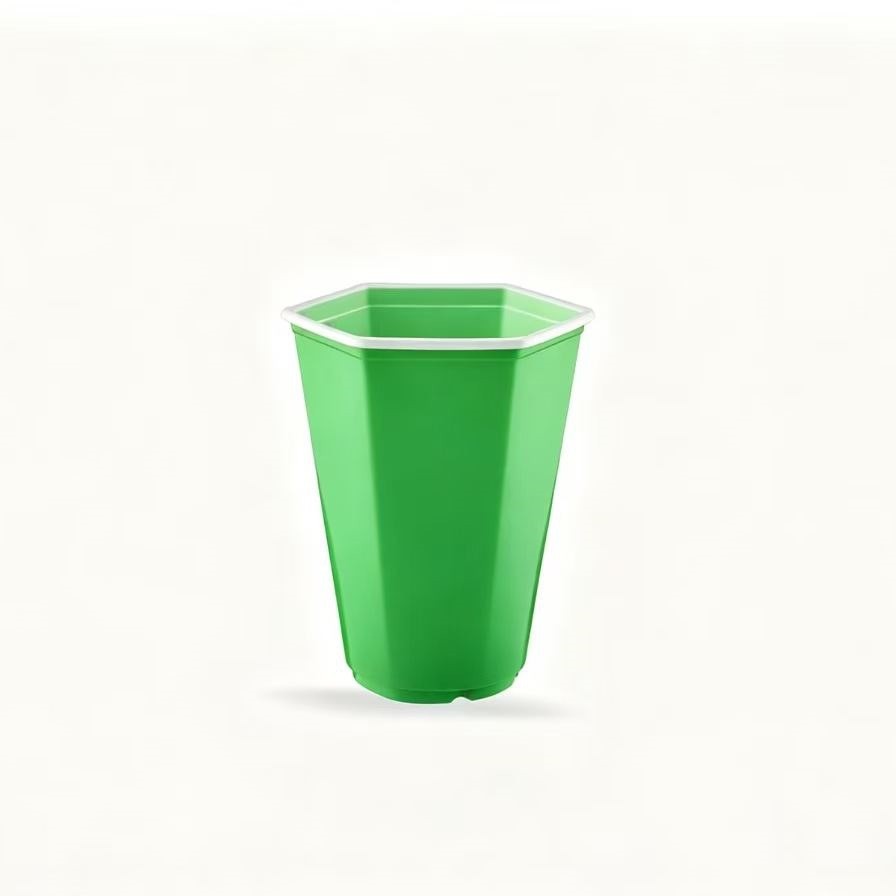 500ml Hexagonal Cups Direct from the Manufacturer, Green, Red, and Blue Are All in Stock