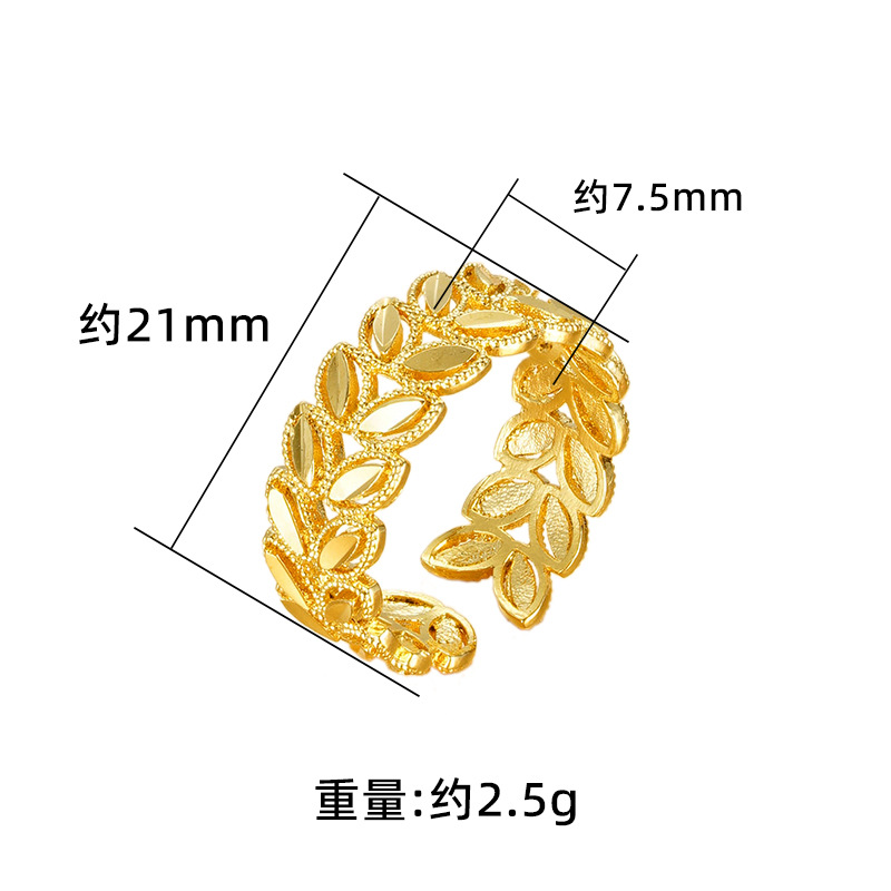 Vietnam anillo de oro de las mujeres de largo plazo no se desvanece gran trigo oreja hebilla pulsera de las mujeres hojas de aleación de cobre imitación pulsera de oro