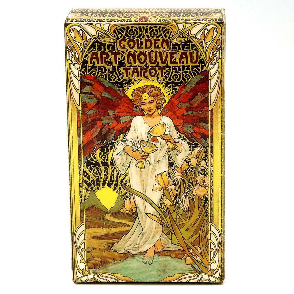 Goldenes Jugendstil-Tarot-Brettspiel-Kartenpuzzle Allgemeine Emotionen_voghion.com