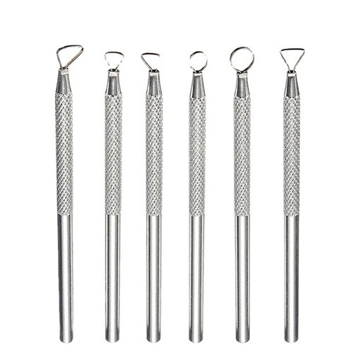 6-Piece Metal-Handle Clay Sculpting Small Spatulas | Pottery & Sculpture Tools | Clay Carving & Art Crafting G030