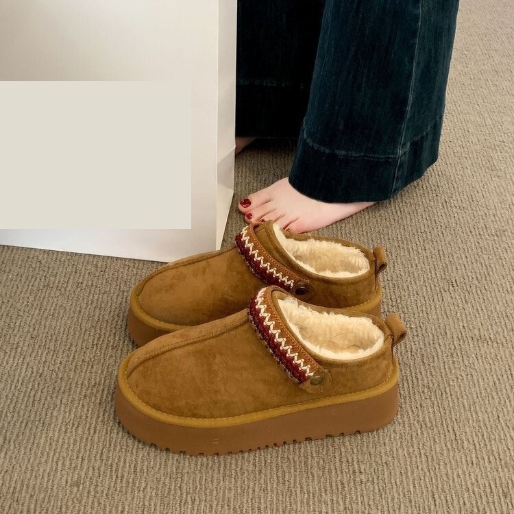 Thick-Soled Outer Wear Baotou Cotton Slippers for Women 2025 Autumn and Winter New Style Pregnant Women's Half Slippers Snow Boots Cotton Shoes Thick-Soled Outer Wear Baotou Cotton Slippers for Women 2025 Autumn and Winter New Style Pregnant Women's Half Slippers Snow Boots Cotton Shoes