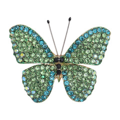 European and American trendy rhinestone butterfly brooch, high-end temperament clothing accessories, wholesale manufacturer