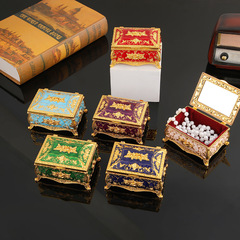 Ins風軽豪華アクセサリーケースエナメル色バラ花レリーフジュエリーケースネックレスリングデスクトップアクセサリー収納ケース