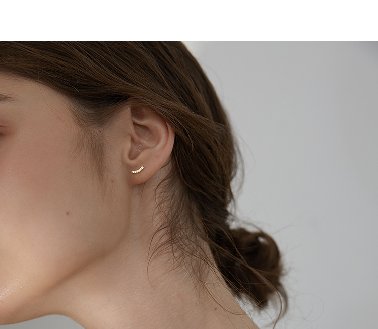 Sunburst Diamond Smile Earrings For Women Elegant Unique Studs_voghion.com