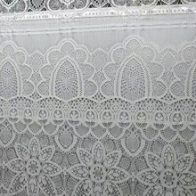 锦棉蕾丝睫毛面料卷布无限长大圆花型尖半花镂空网布蕾丝服装配料