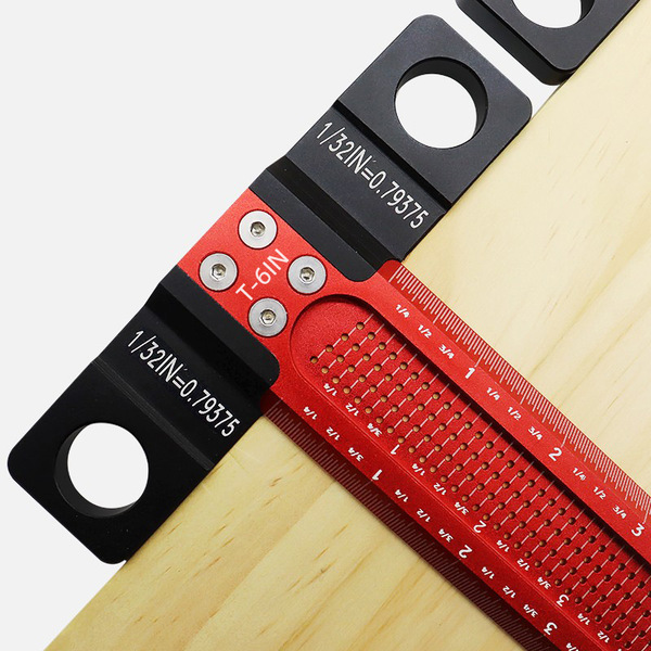 6/12 inch woodworking hole marking ruler parallel/vertical marking…