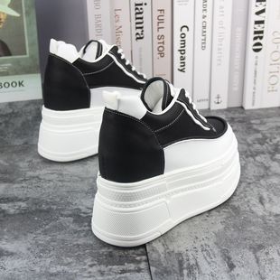 Invisible Inner Height Increase 8-12CM Small White Shoes Women's Shoes Autumn and Winter New fleece-lined All-match Platform Platform Shoes Women