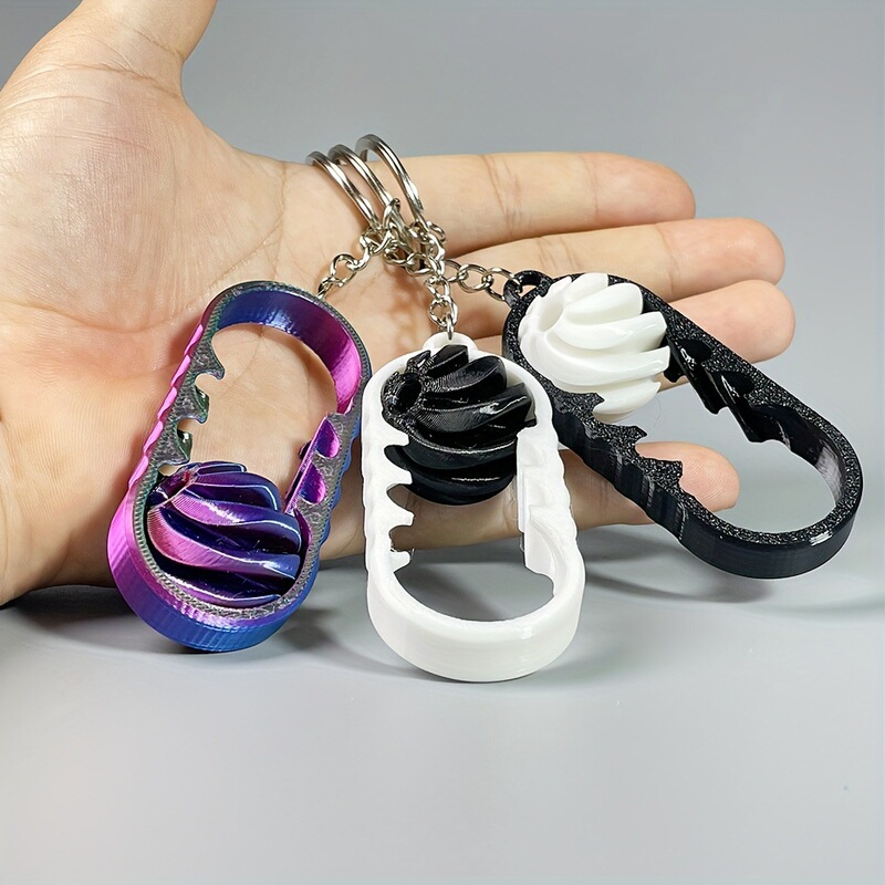 Cross-Border 3D Printing Activity Spinning Toy Cool Mini Turbine Keychain Three-Dimensional Structure Ornament Gift Toy Wholesale