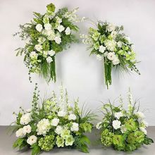 婚庆地排花森系橱窗造景布置t台婚礼舞台花艺路引莫奈花园仿真花