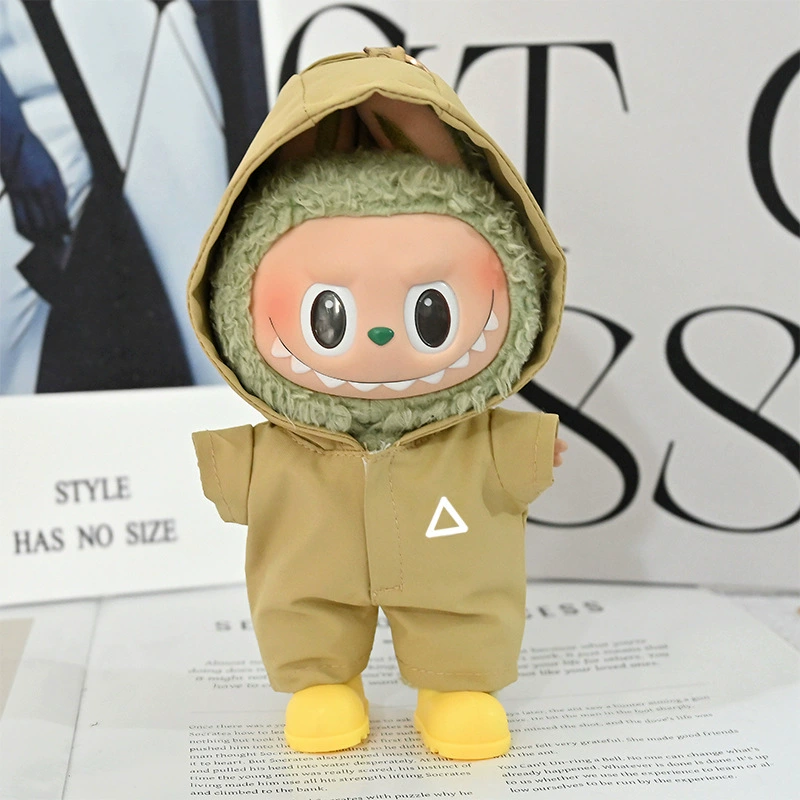 Clothing Only] 17cm Pendant Labubu Doll One-Piece Clothing Jacket Ready-Made Hooded