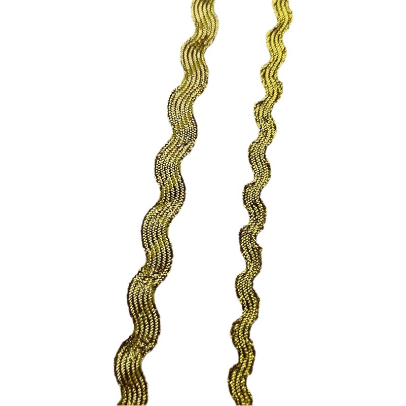5mm en stock Oro Plata borde dorado borde plateado en forma de onda S borde curvo cinta multi-tamaño sombrero ropa para niños accesorios de boda
