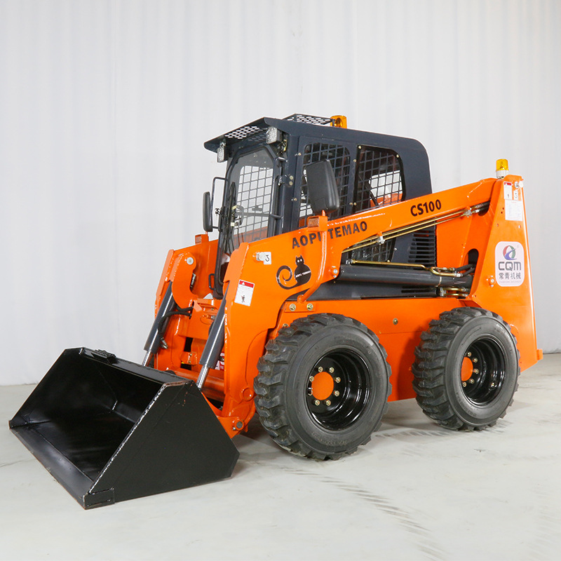 轮式装载机 小型四驱柴油铲土车 多功能封闭驾驶履带式滑移装载机