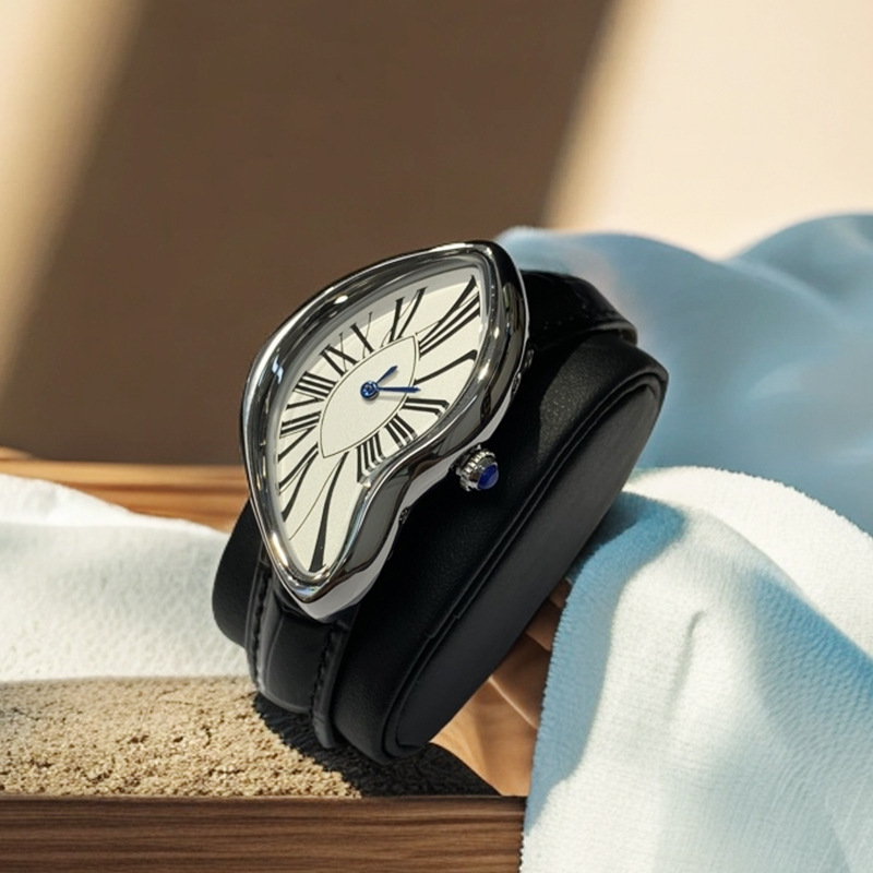 Quartz Movement Business Streetwear Solid Color Butterfly Double Snap Quartz Watch