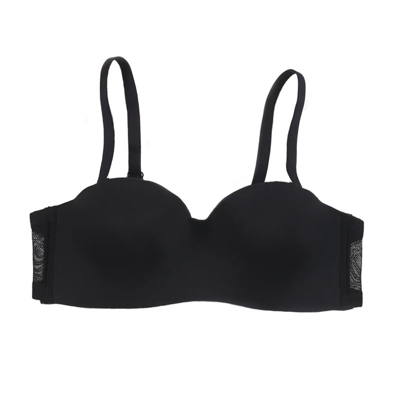 Fábrica de Shantou sostén sin marcas de espalda hermoso pecho pequeño reunido medio taza de estudiantes niñas antideslizante sin cinturón de hombro ropa interior
