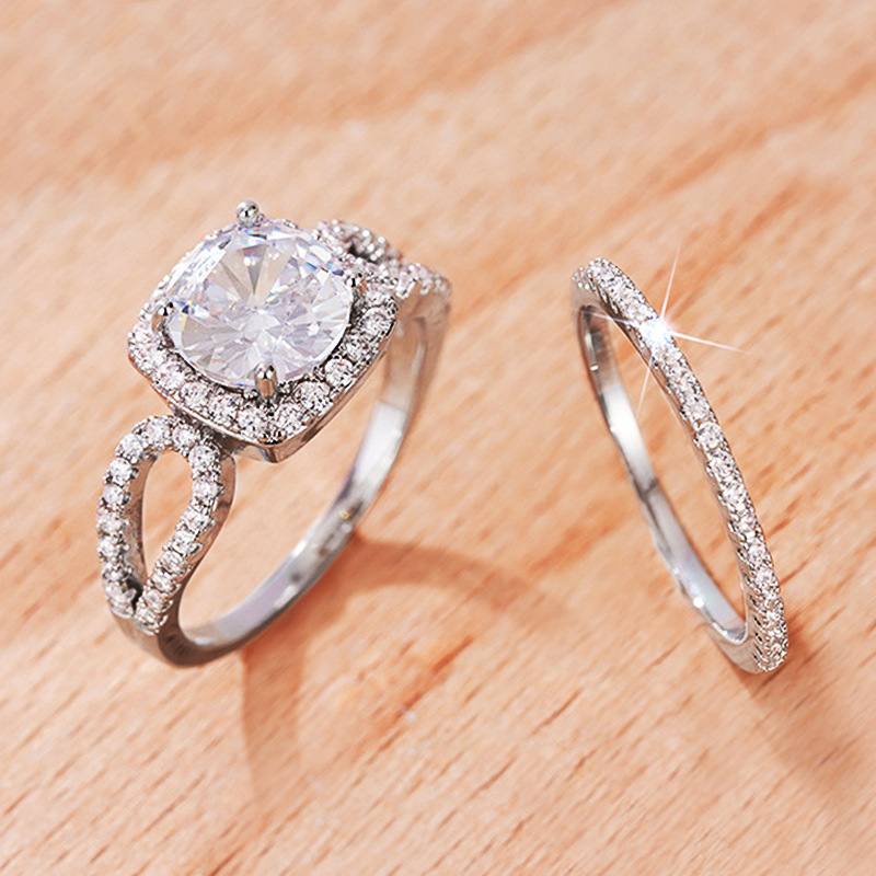 Unisex women's diamond-studded fashion elegant geometric ring fashion temperament wedding jewelry_voghion.com