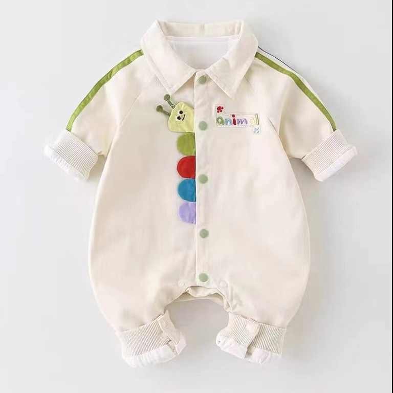 婴儿衣服春秋款男宝宝连体衣可爱超萌哈衣爬服新生儿外出洋气套装