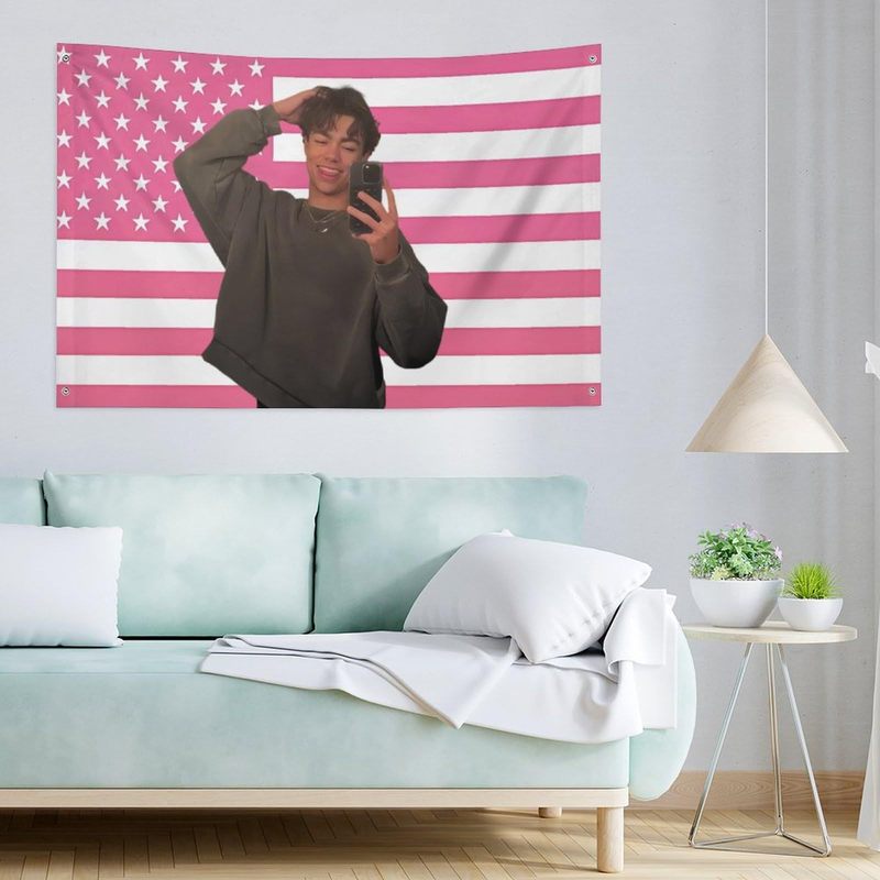 亚马逊新款旗帜粉色美国国旗Malachi Music Barton Flag 3x5 Ft|undefined