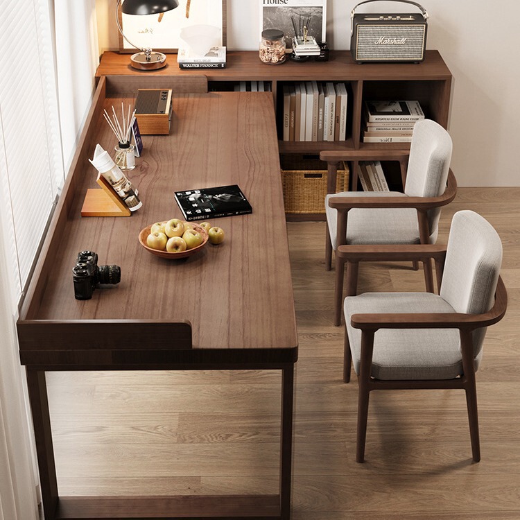 Study Room Wall-Mounted Desk Solid Wood Double Long Table Home Student Study Desk Bedroom Wooden Office Desk Computer Desk