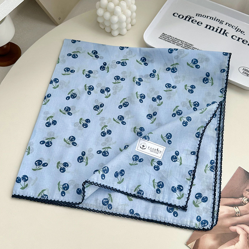 Tanta cuadrada para mujeres 2025 verano y otoño decoración retro pequeña bufandas coreanas nuevo estilo universal literatura y arte de algodón triturado collar