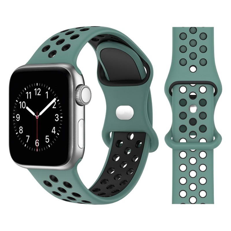 Suitable for Apple Watch I Watch Butterfly Buckle Figure 8 Buckle Two-Color Silicone Universal Sports Smart Watch 11Th Generation