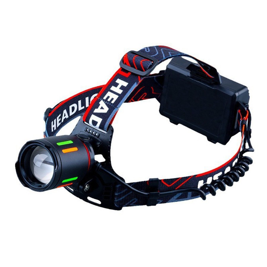 1724976925@qq.com Lampe frontale laser blanche rechargeable à LED, montée sur la tête, pour patrouille extérieure, avec zoom longue portée._voghion.com
