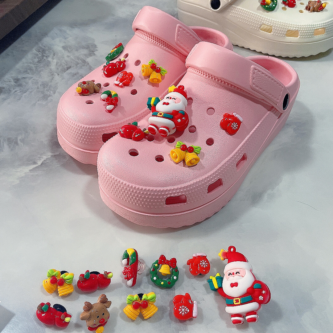 Holiday, Daily Occasion Resin Material Christmas Christmas Tree Santa Claus Shoe Accessories Resin All Seasons Shoe Buckle