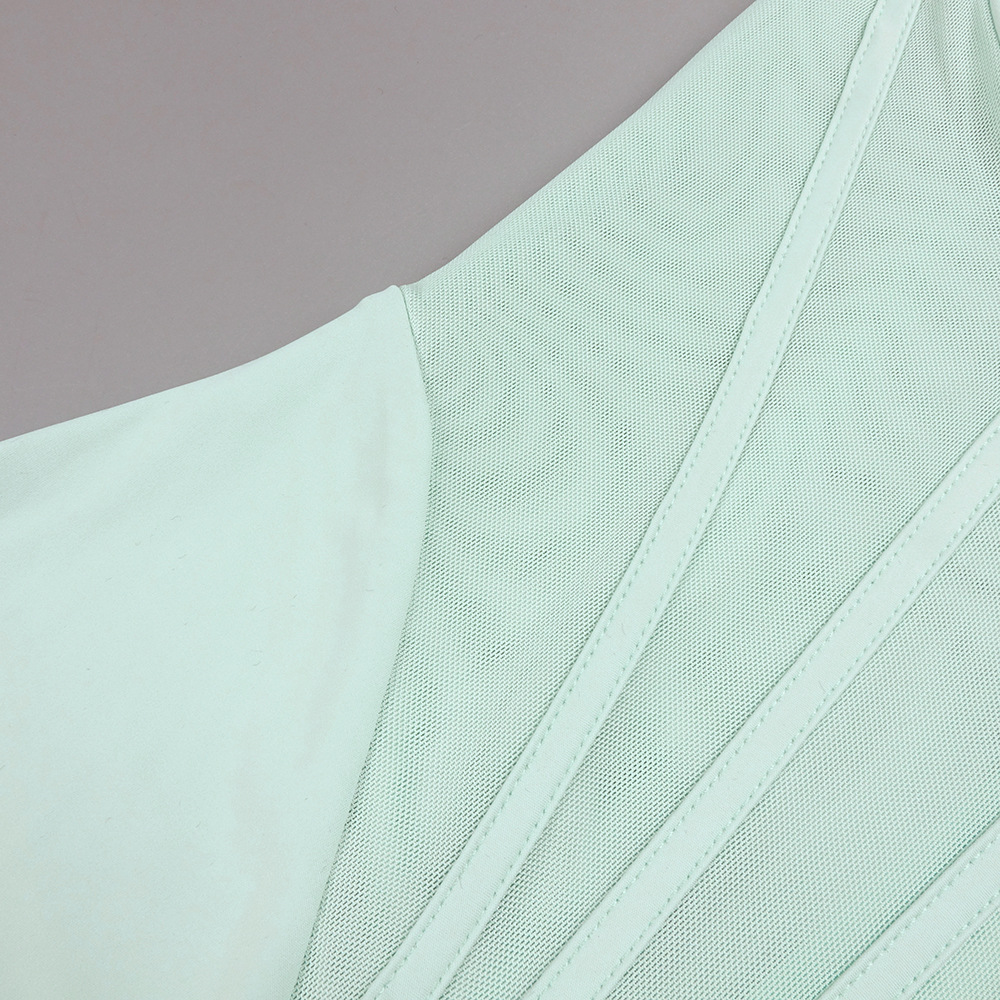 Light Green Halter Tulle Ribbon Dress Slimming High Waist Mop Dress 24 Light Green Halter Tulle Ribbon Dress Slimming High Waist Mop Dress