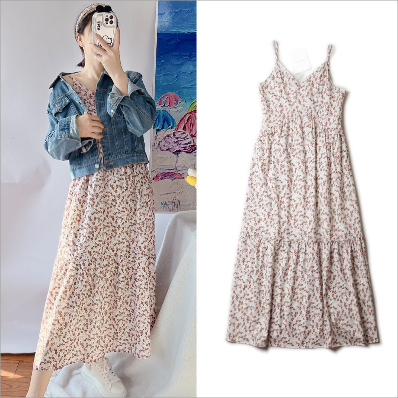 Spring and Summer New Liu Yifei Style Star Casual Sweet Printing Mid-length dress Jacket Spring and Summer New Liu Yifei Style Star Casual Sweet Printing Mid-length dress Jacket