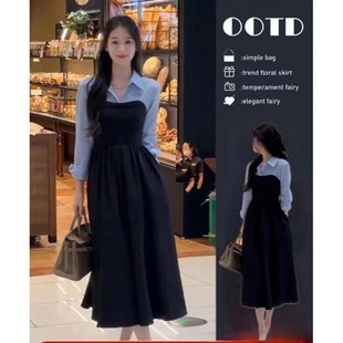 2024 spring and autumn nursing clothes out hot mom postpartum nursing clothes fake two pieces high-grade nursing dress