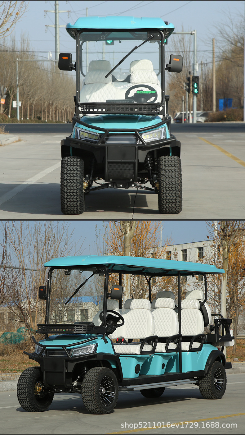 Electric four-wheel sightseeing vehicle for campus property, scenic area sightseeing patrol vehicle, real estate reception vehicle, golf shuttle vehicle