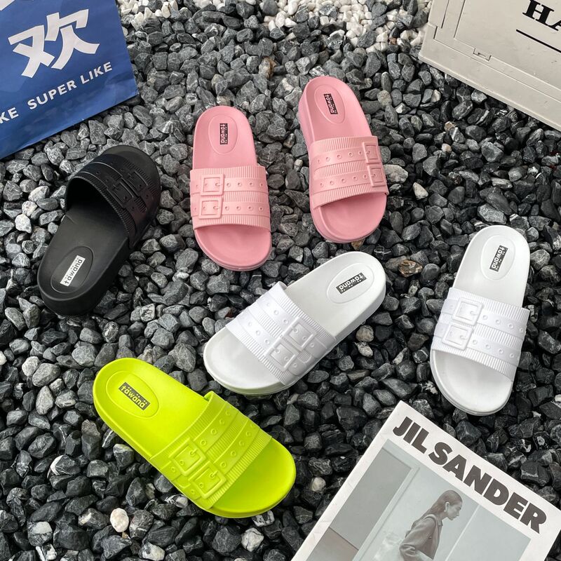 TAWANA soft bottom slippers women's creative Net red one-word slippers beach EVA slip-on women's slippers