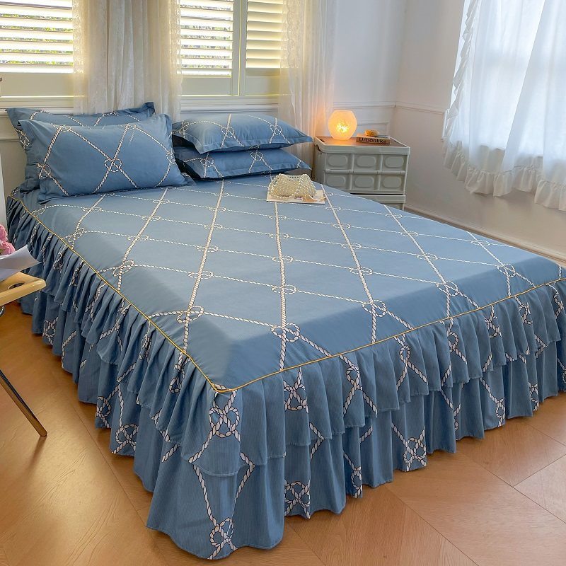 Transfronterizo Simmons cubierta de cama de tres piezas set sábanas de comercio exterior colchón cubierta protectora para cubrir la falda de cama de una sola pieza de falda cubierta de cama 2