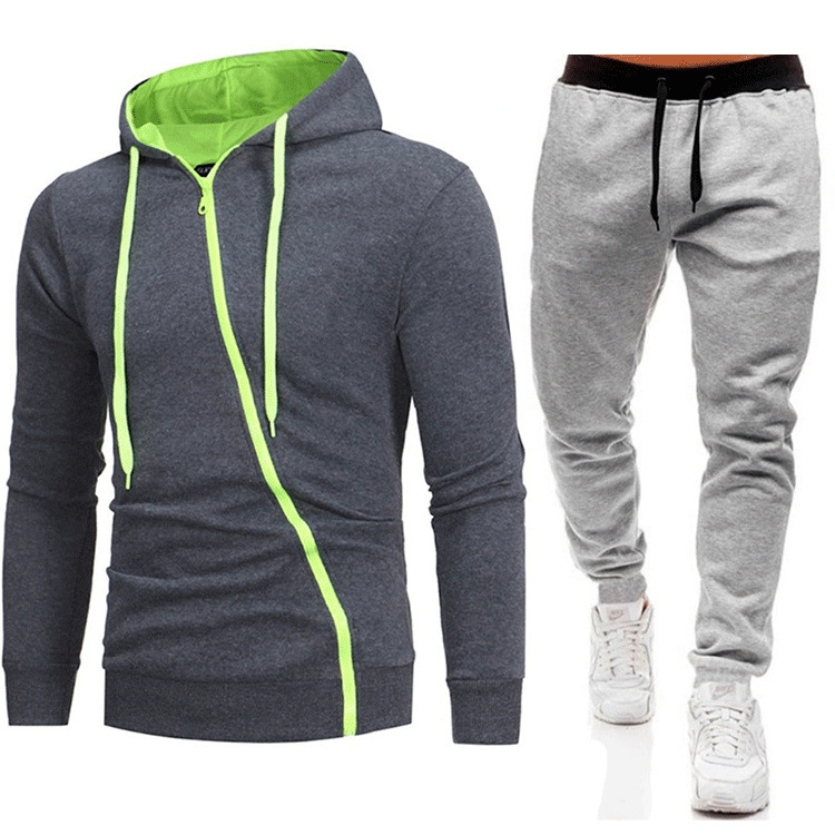 Cross-border hombre otoño y invierno nuevo hombre casual chaqueta deportiva al aire libre chaqueta encapuchada pantalones de manga larga moda