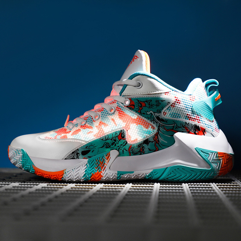 Breathable Mesh Basketball Shoes, New Couple's Large Size Practical Sneakers, Lightweight High-Top Lace-Up Sneakers