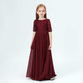 儿童音乐会管弦乐团合唱演出服女童钢琴表演礼服裙学生朗诵主持人