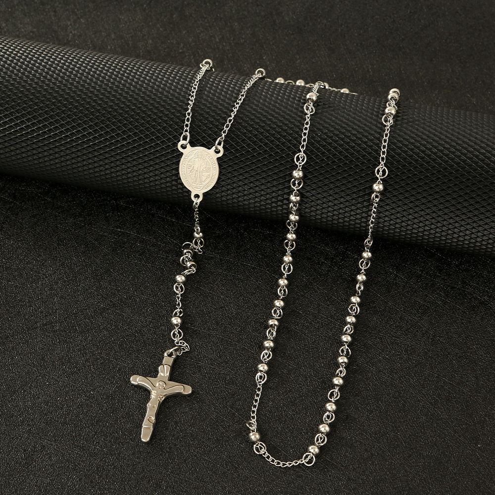 Cross, Virgin Mary Pattern Wholesale Jewelry Ethnic Style Cross Virgin Mary Titanium Steel Plating Necklace