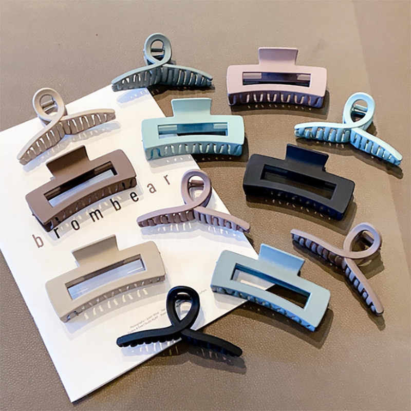 Korean style ins plastic square grabber simple temperament large back head hairpin bath fixed clip shark clip