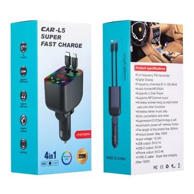 Car mp3 Bluetooth Player, Ambient Light, Fast - l5