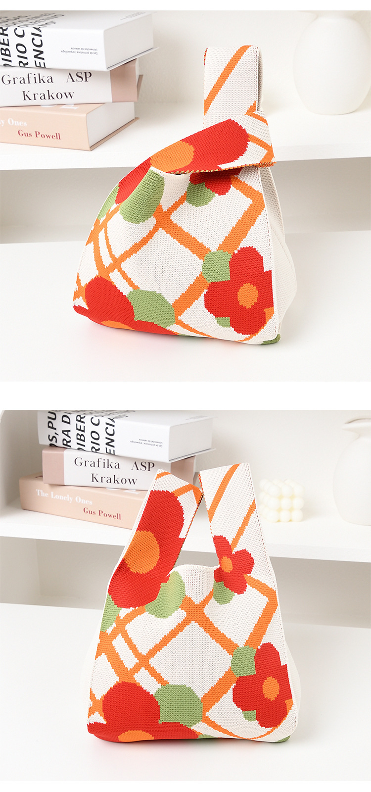 Women's Medium Knit Animal Letter Cute Open Handbag display picture 7