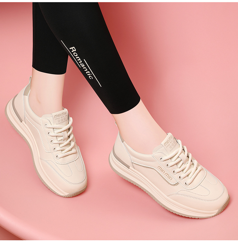 Giày sneaker nữ da thật đế mềm thoải mái, giày du lịch trắng thể thao trung niên mùa xuân hè — JST 1801 kaki trắng, JST 1801-1 kaki trắng thoáng khí, JST 1801-1 trắng đen thoáng khí, JST 1801 trắng đen chi tiết 12