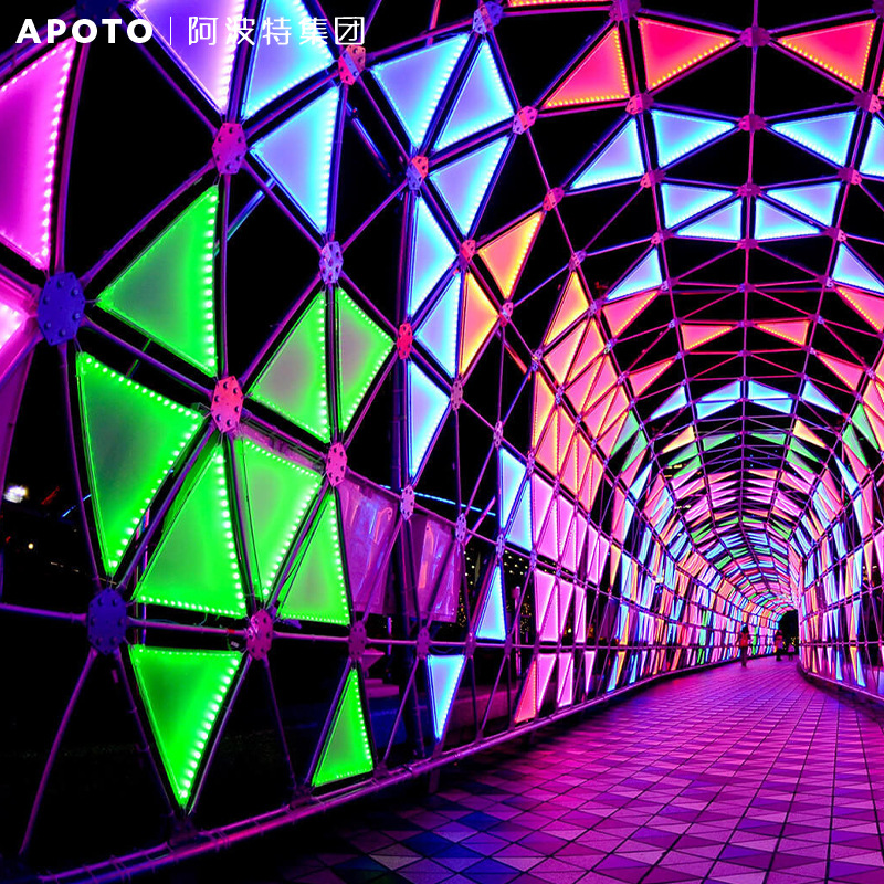 户外拱门时光隧道灯景区广场游乐场公园网红打卡灯定制亮化景观灯